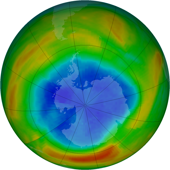 Antarctic ozone map for 21 September 1983
